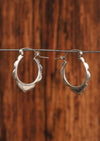 Sterling silver hoop earrings petal shape Australia