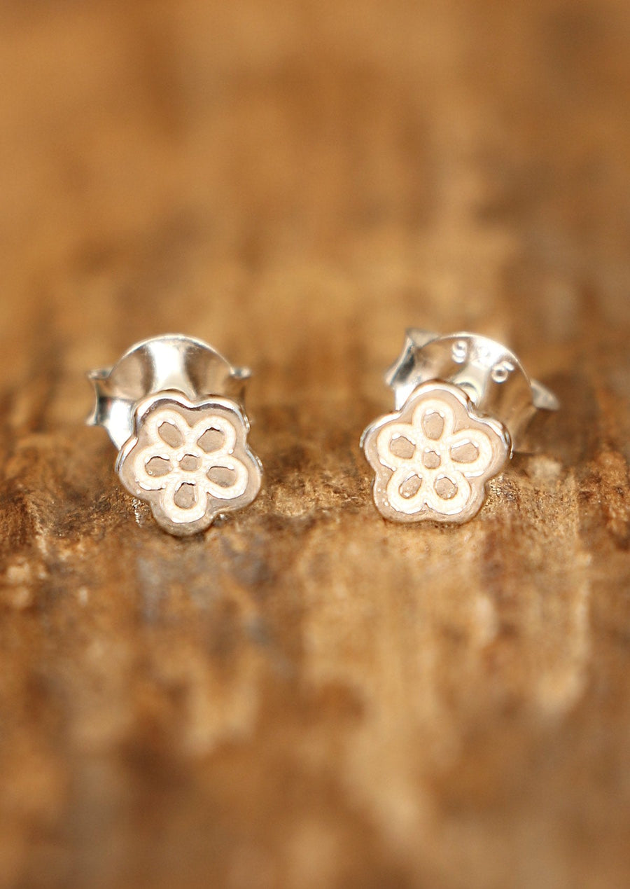 sterling silver small flower studs Australia