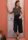 high waisted 100% cotton pant black