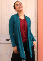 uneven hem women's cardigan