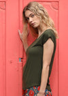 Simple Top V-neck Olive