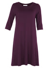 Half Sleeve Jersey Dress Dark Purple