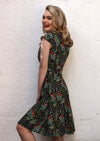 cross over bodice black retro style woman's dress Australia