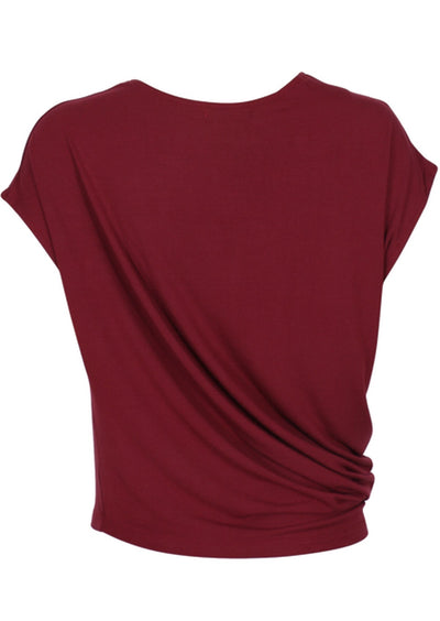 back view stretch rayon womens top