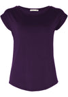 basci soft stretch rayon jersey top dark purple