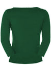 back view fitted basic women's top green
