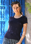 Scoop Neck T-Shirt Navy Blue