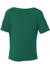 back view short sleeve cowl neck top green