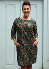knee length floral printed women's dress