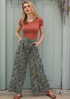 Women's wide leg cotton pant with pockets