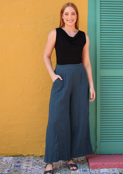 wide leg women's pant with pockets