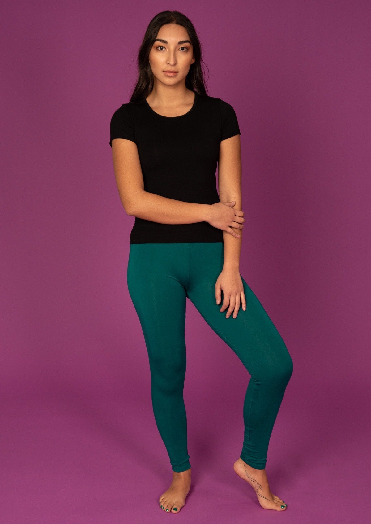 Jade Green Leggings Stretch Rayon