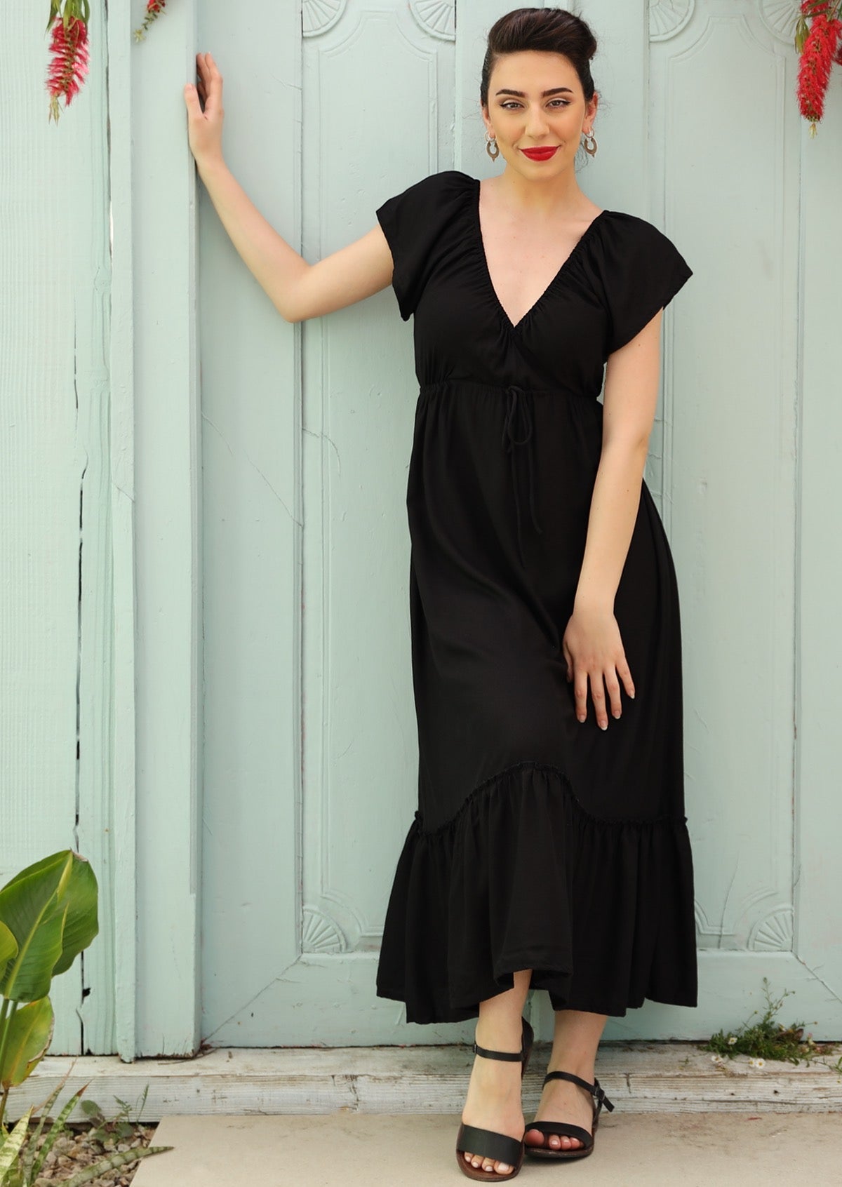 Short Sleeve Womens Maxi Dress