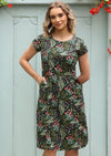 100% Printed Cotton Womens Dress with Pockets