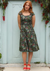 Empire Waistline Floral Printed 100% Cotton Dress