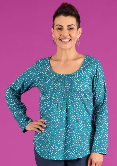 scoop round neck women's cotton top