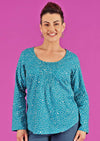 relaxed fit women's 100% cotton long sleeve top