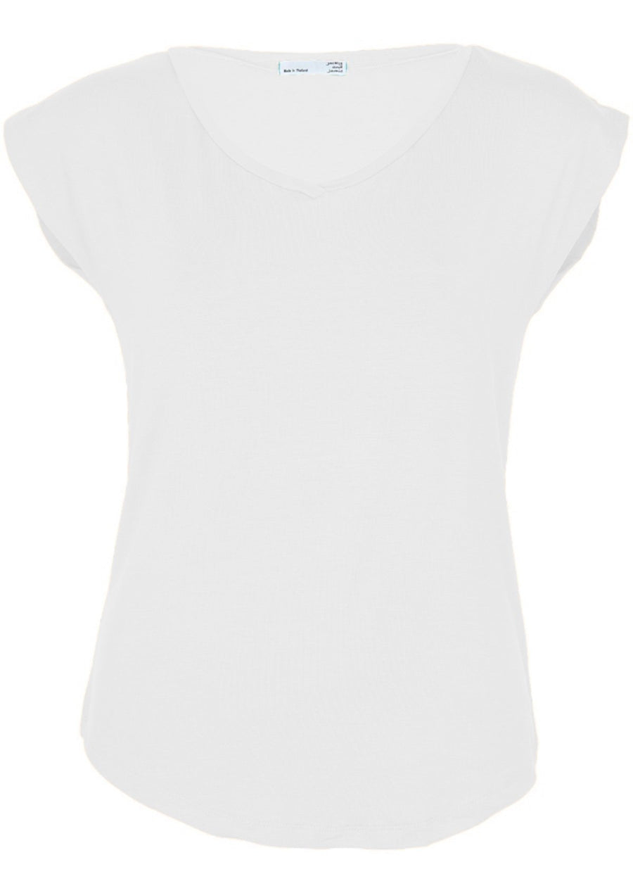 Simple Top V-neck White