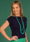 soft jersey women's top navy blue