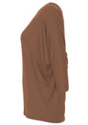 side view loose fit women's top brown