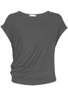 round neck short sleeve women's top stretch rayon