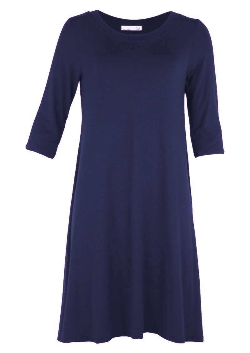 Half Sleeve Jersey Dress Navy Blue