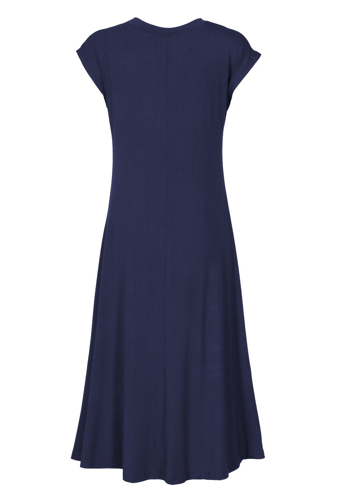 back view a-line skirts soft stretch midi dress