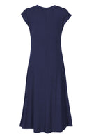 back view a-line skirts soft stretch midi dress