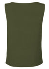 back view olive green cowl neck top