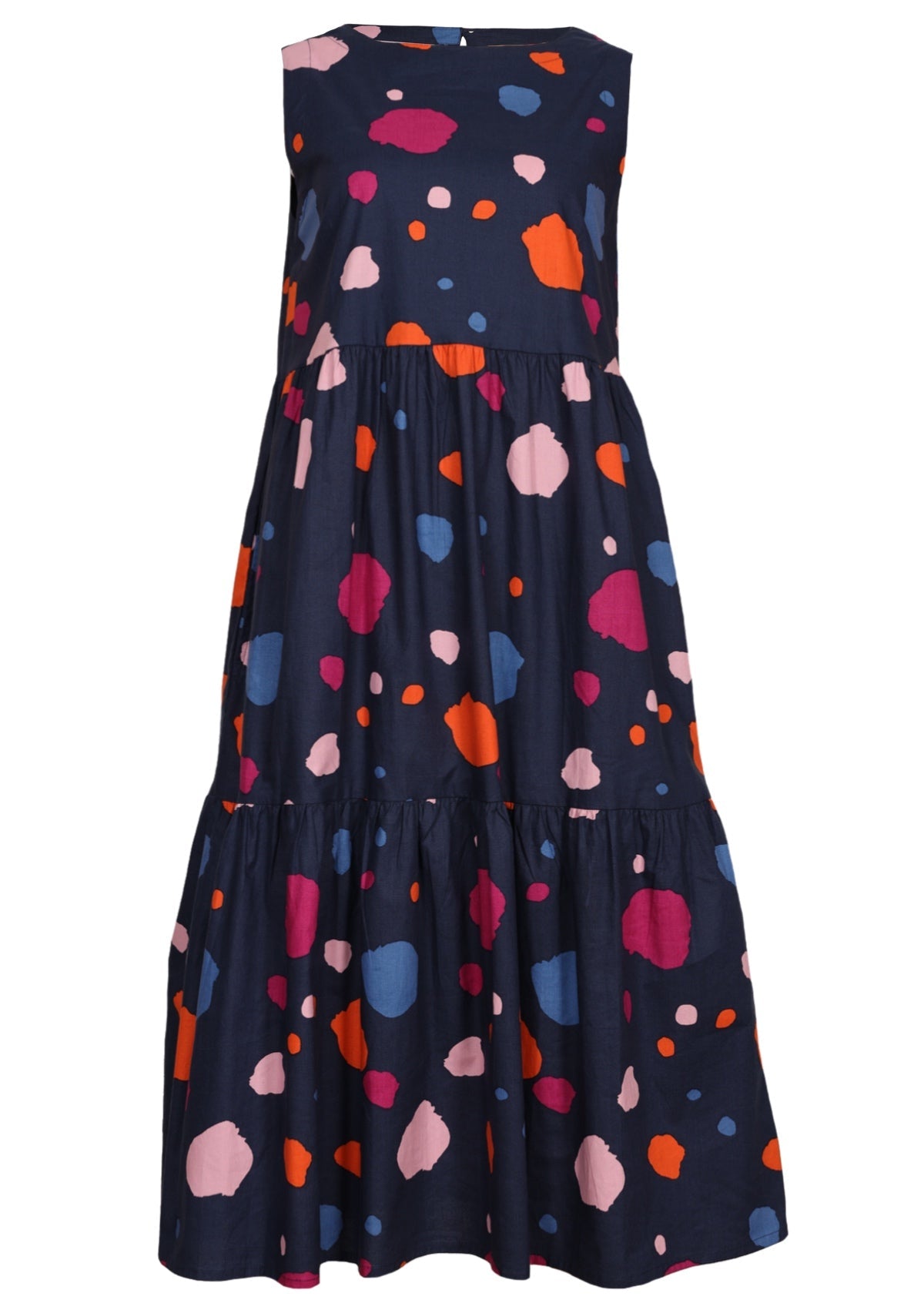 Sleeveless Tiered Cotton Womens Dress