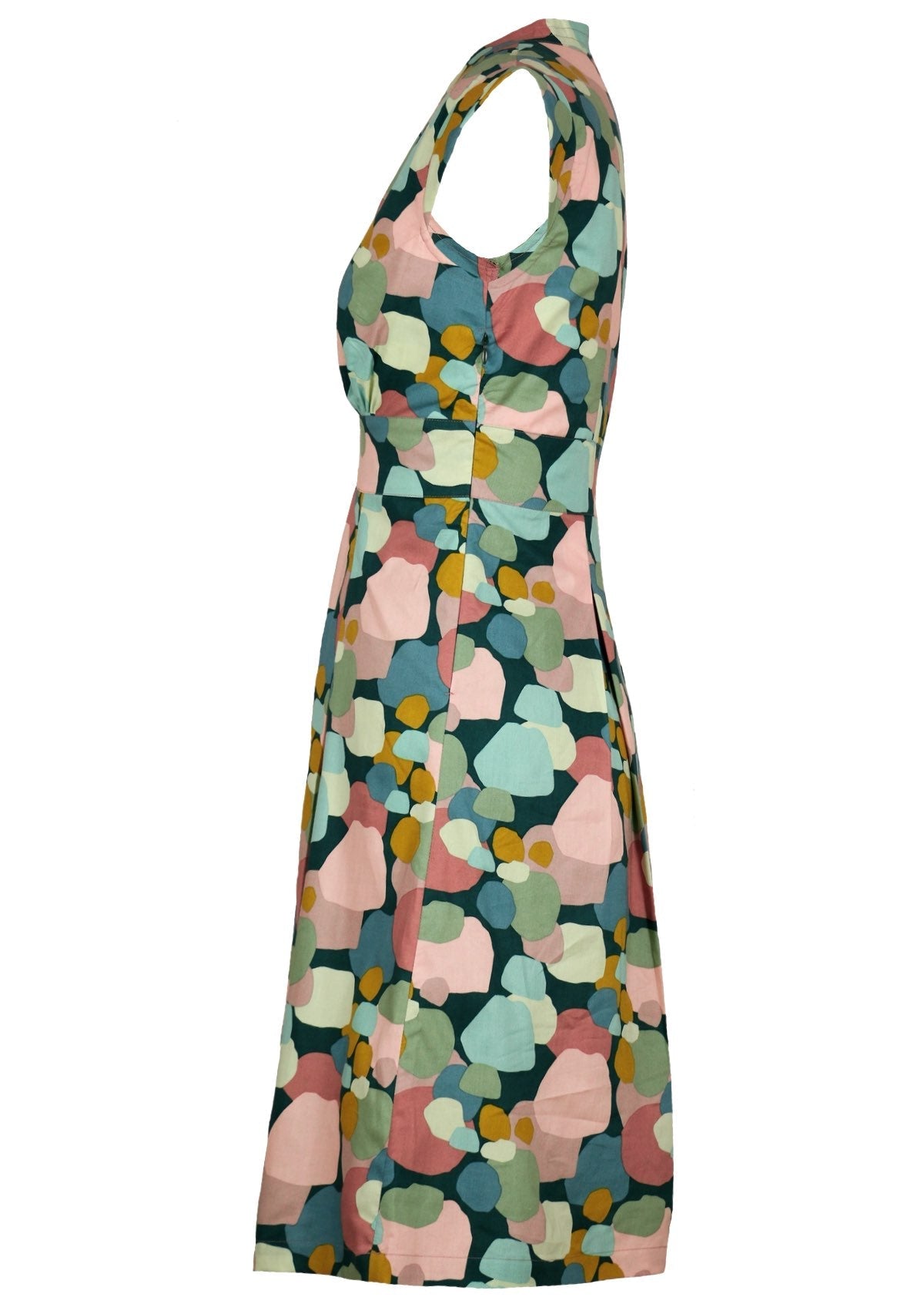 side view cotton dress with cap sleeves side zipper