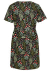 Back View Floral Printed 100% Cotton Dress