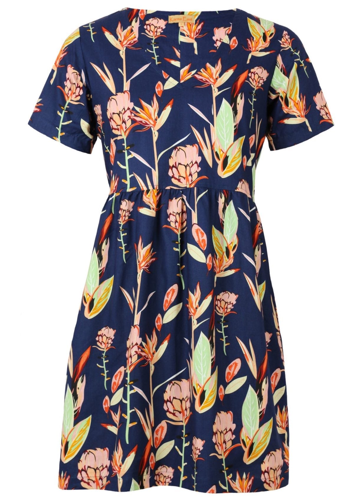 100% Cotton V-neck Womens Dress