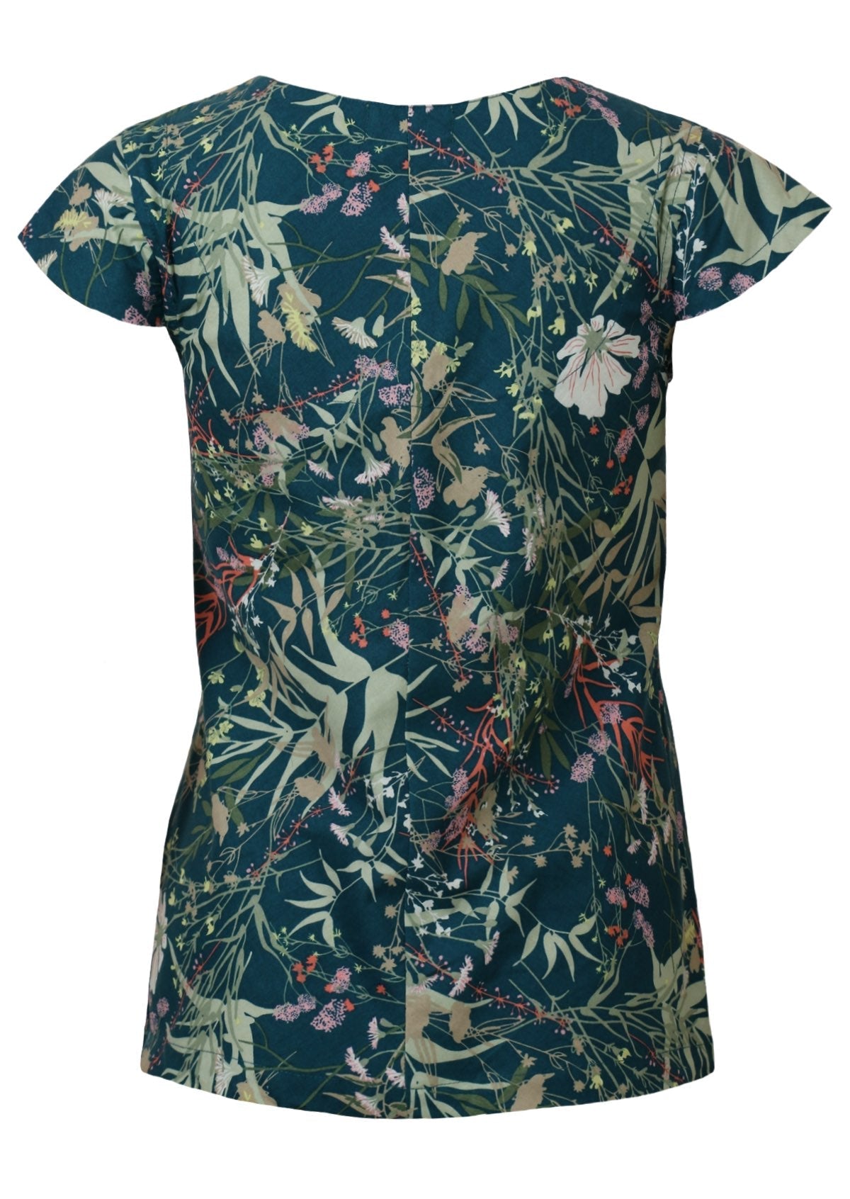 back view floral printed women's top cotton