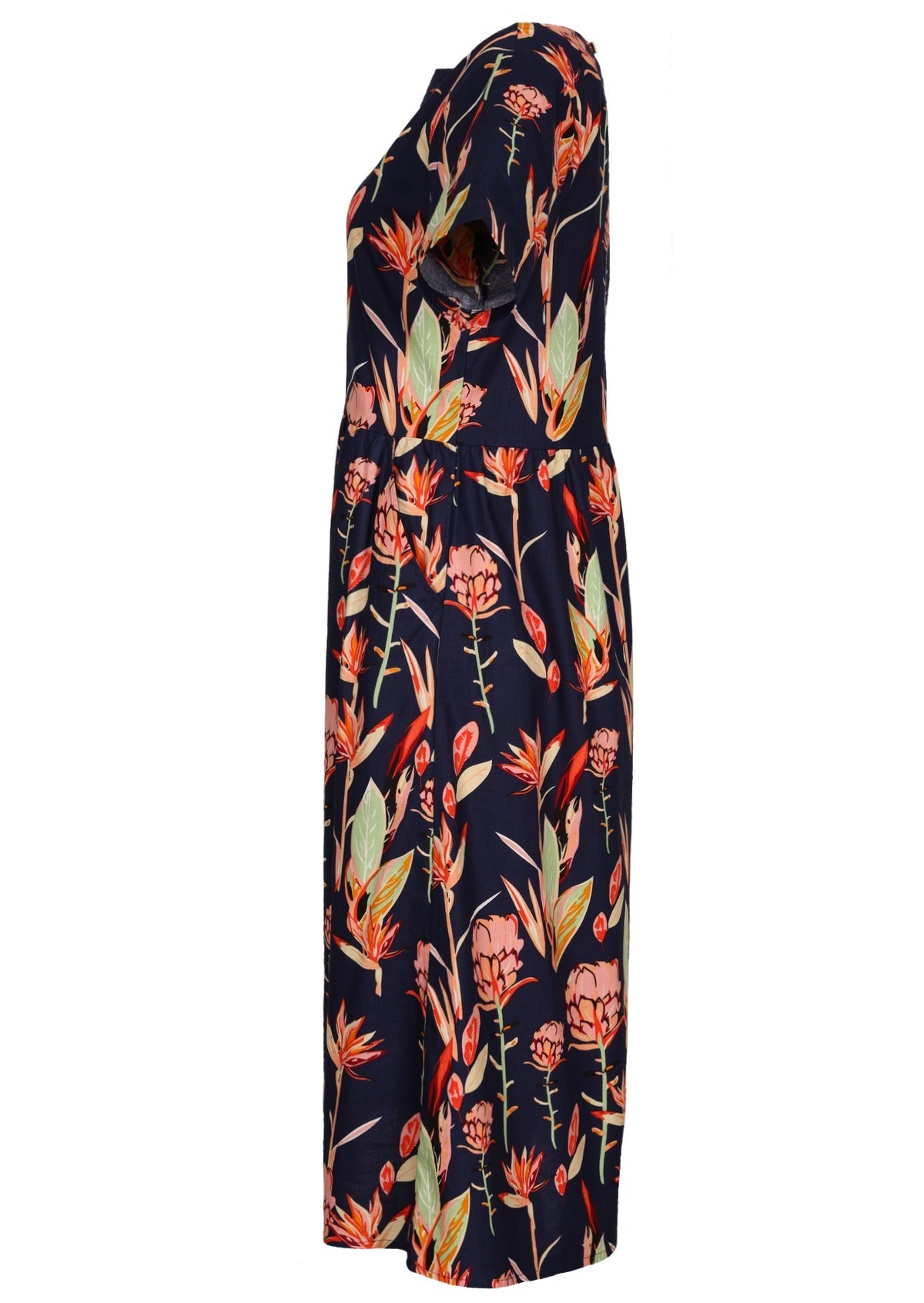 Side view Maddison Dress Bird of Paradise 