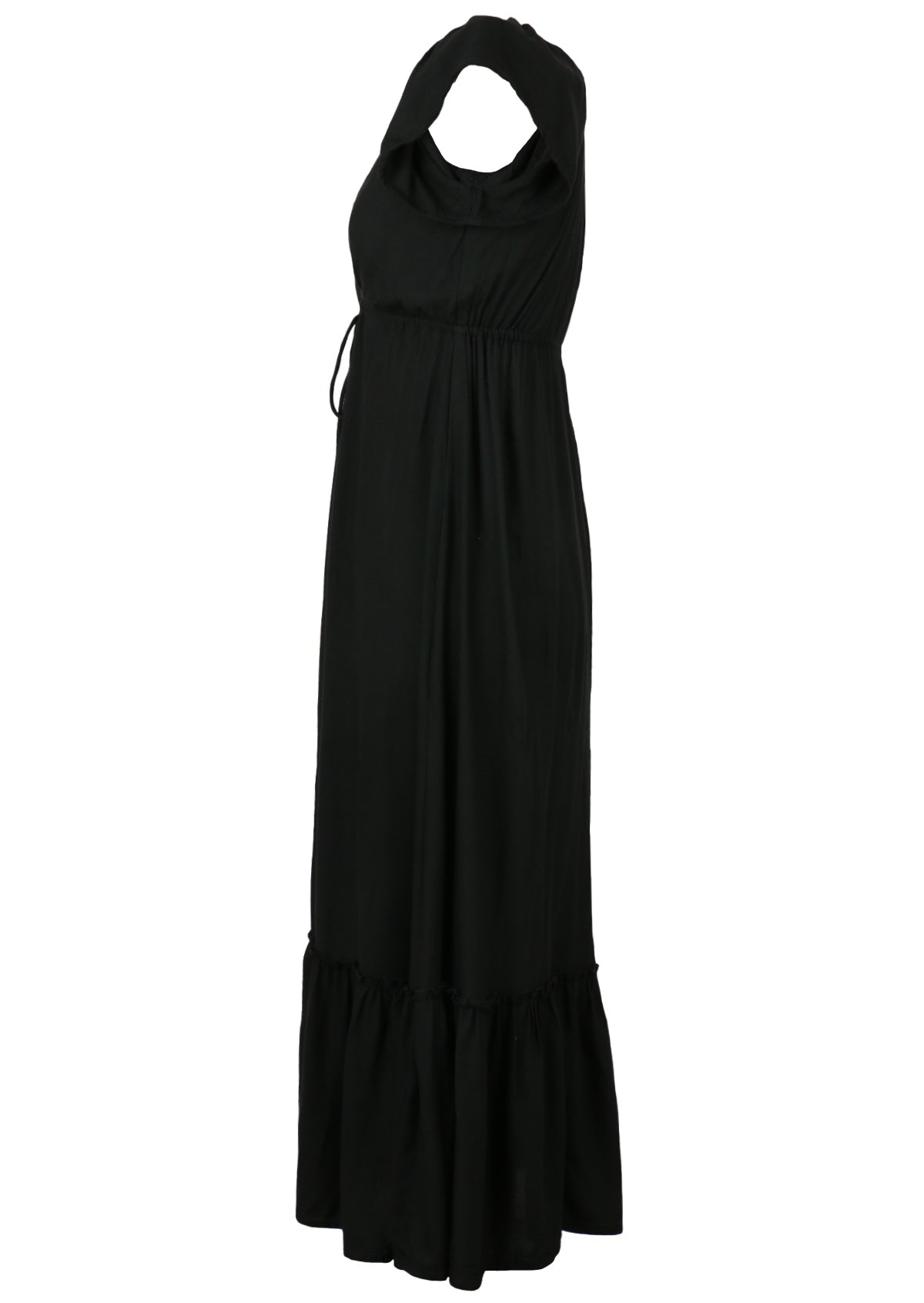 Side View Short Sleeve Maxi Dress Empire Waist