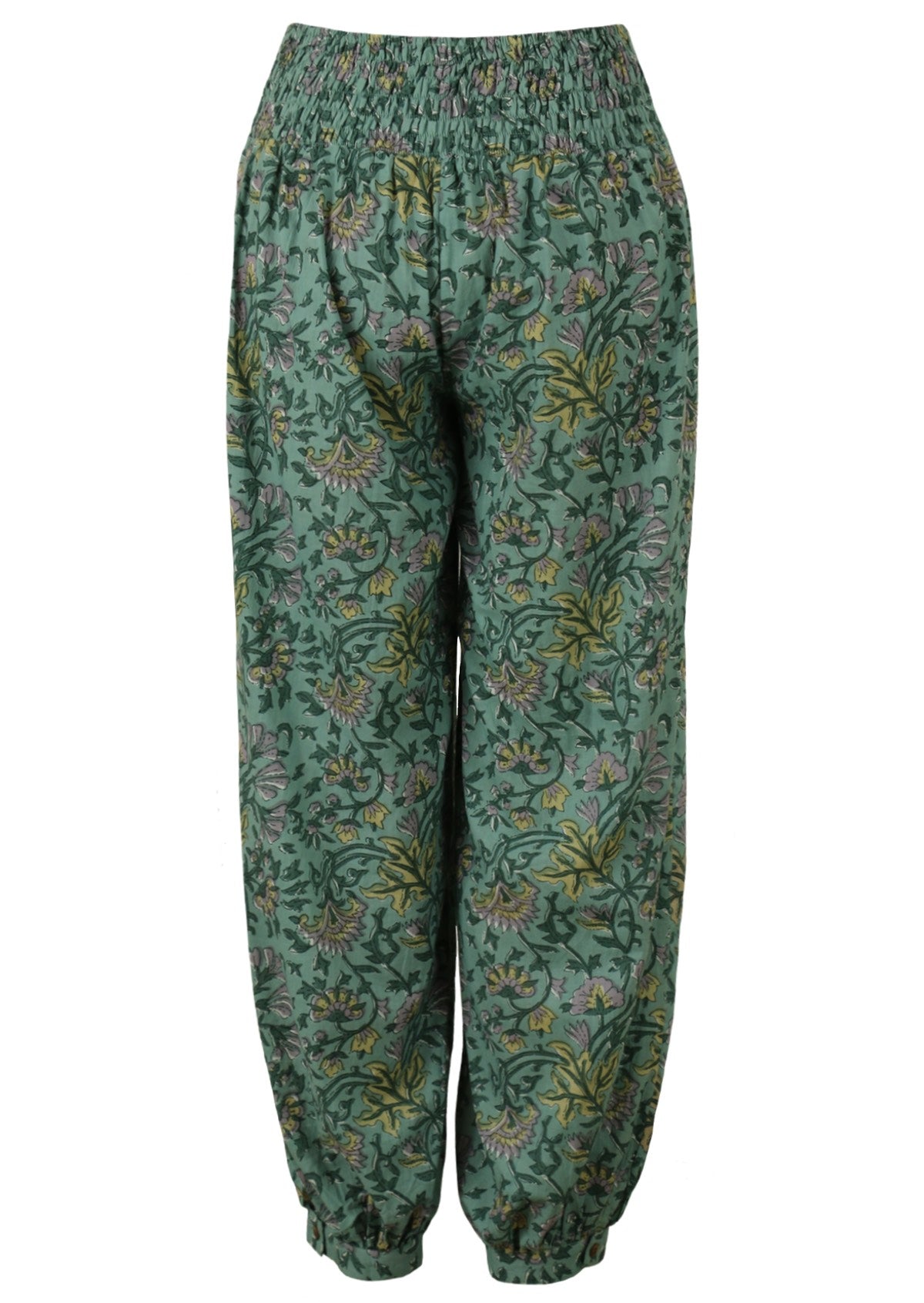 Back view smocked elasticated back waistband of pant