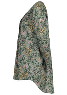 Side view long sleeve printed women's blouse, Designed in Australia 