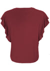 Ruffle Tee Maroon